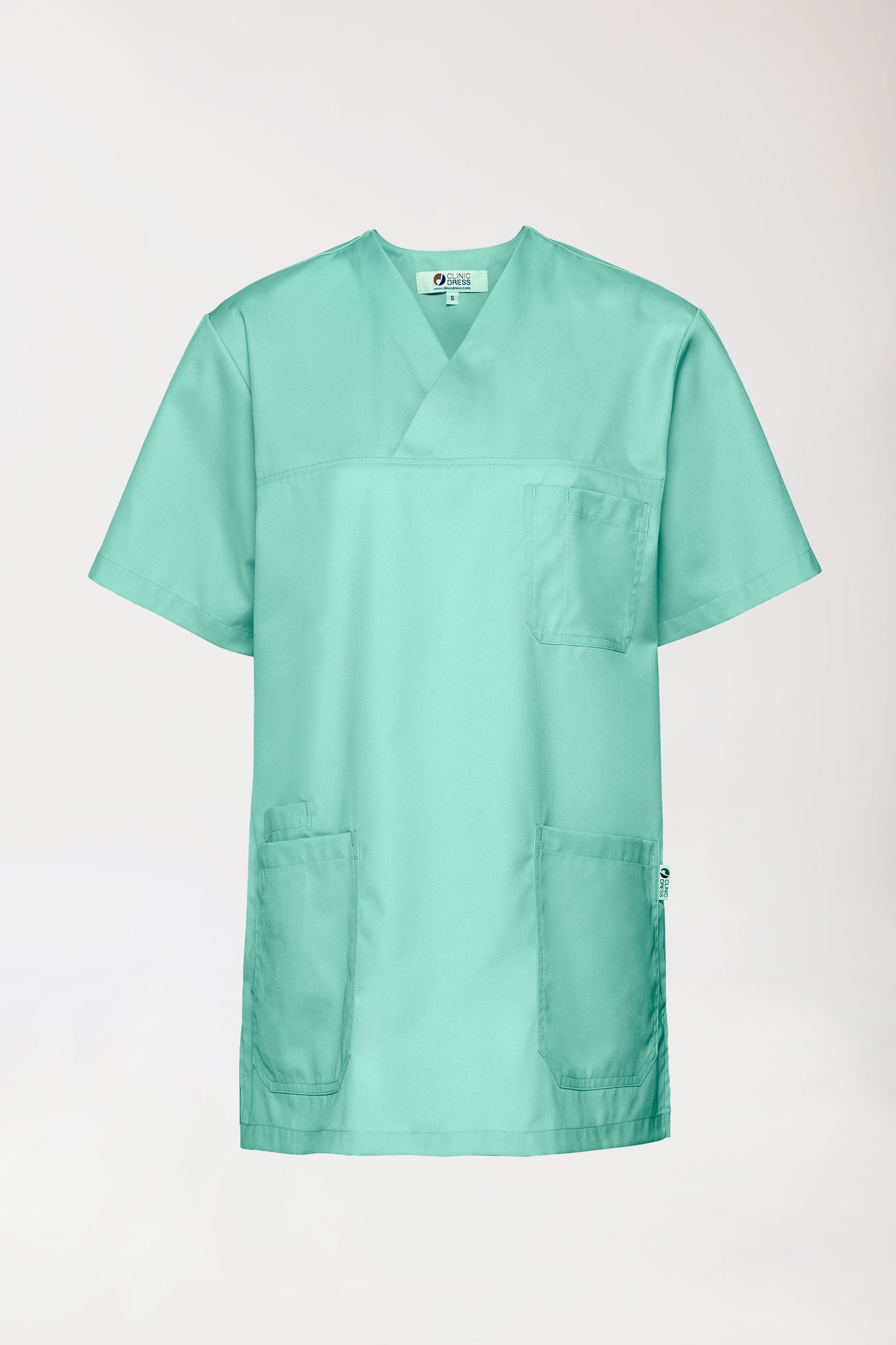 Schlupfkasack Aqua Green V-Ausschnitt, Vorderansicht 
