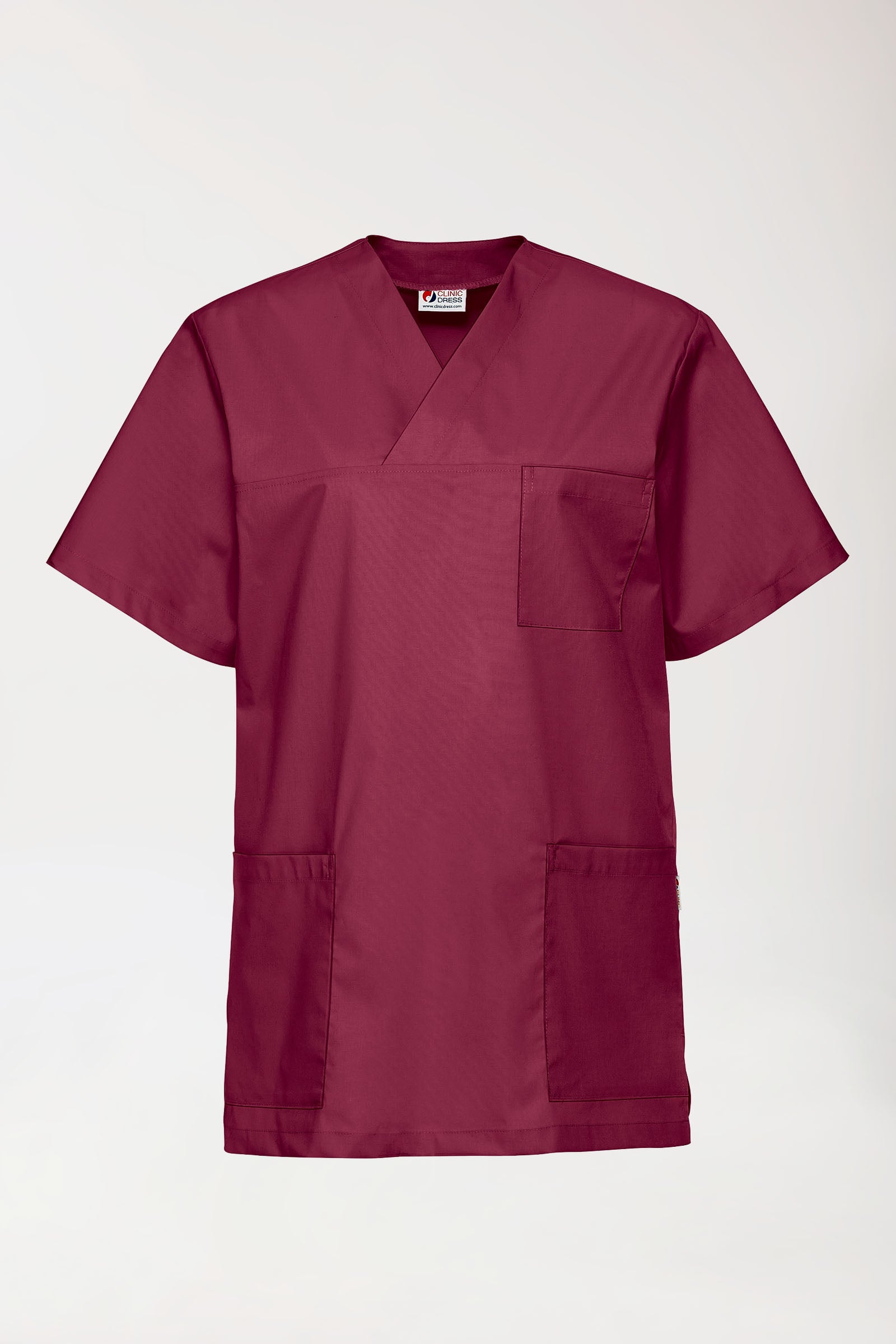 Stretch Schlupfkasack Unisex - V-Ausschnitt bordeaux, Vue de face 