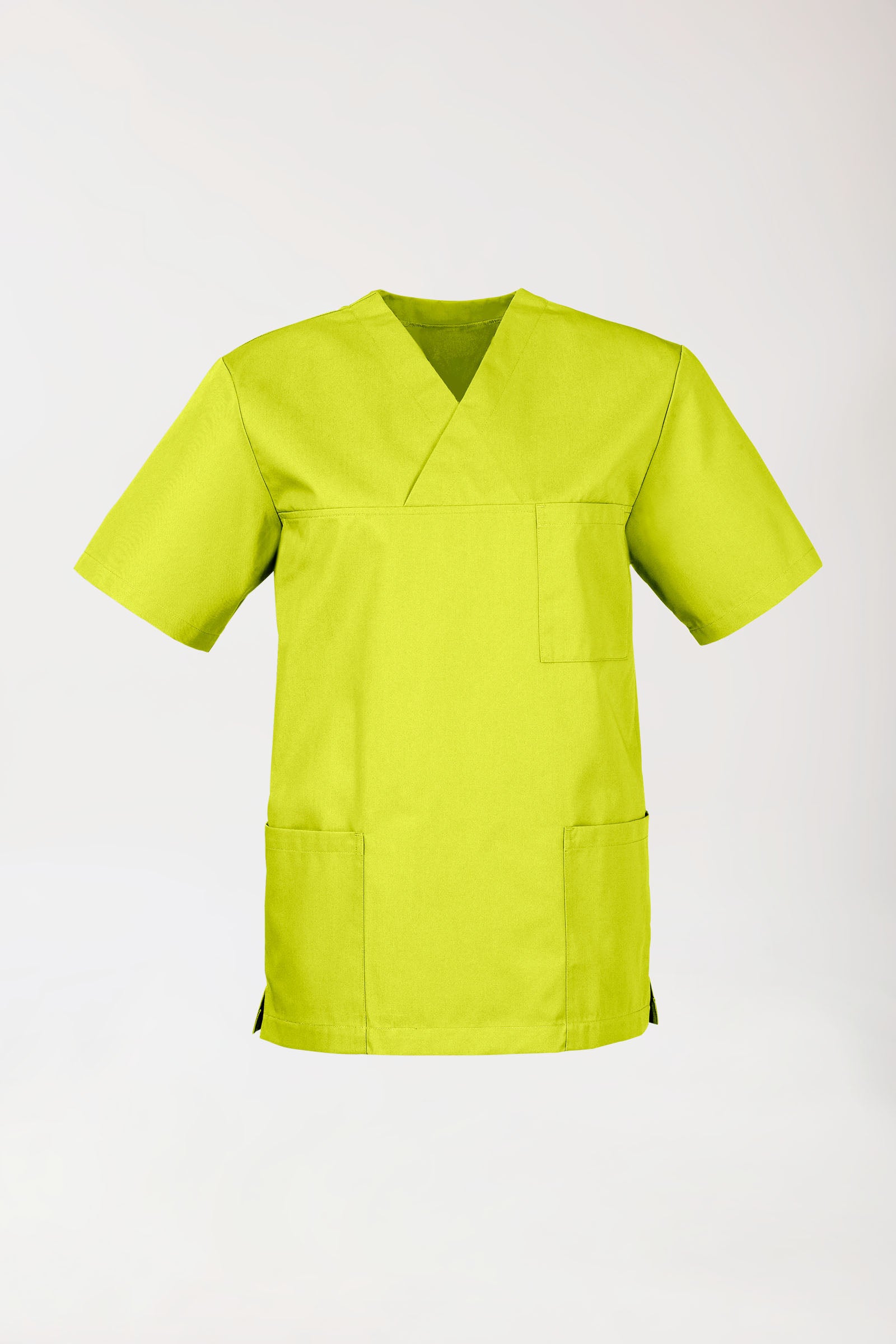 JUST STRONG Schlupfkasack Unisex - V-Ausschnitt limette, Vorderansicht 