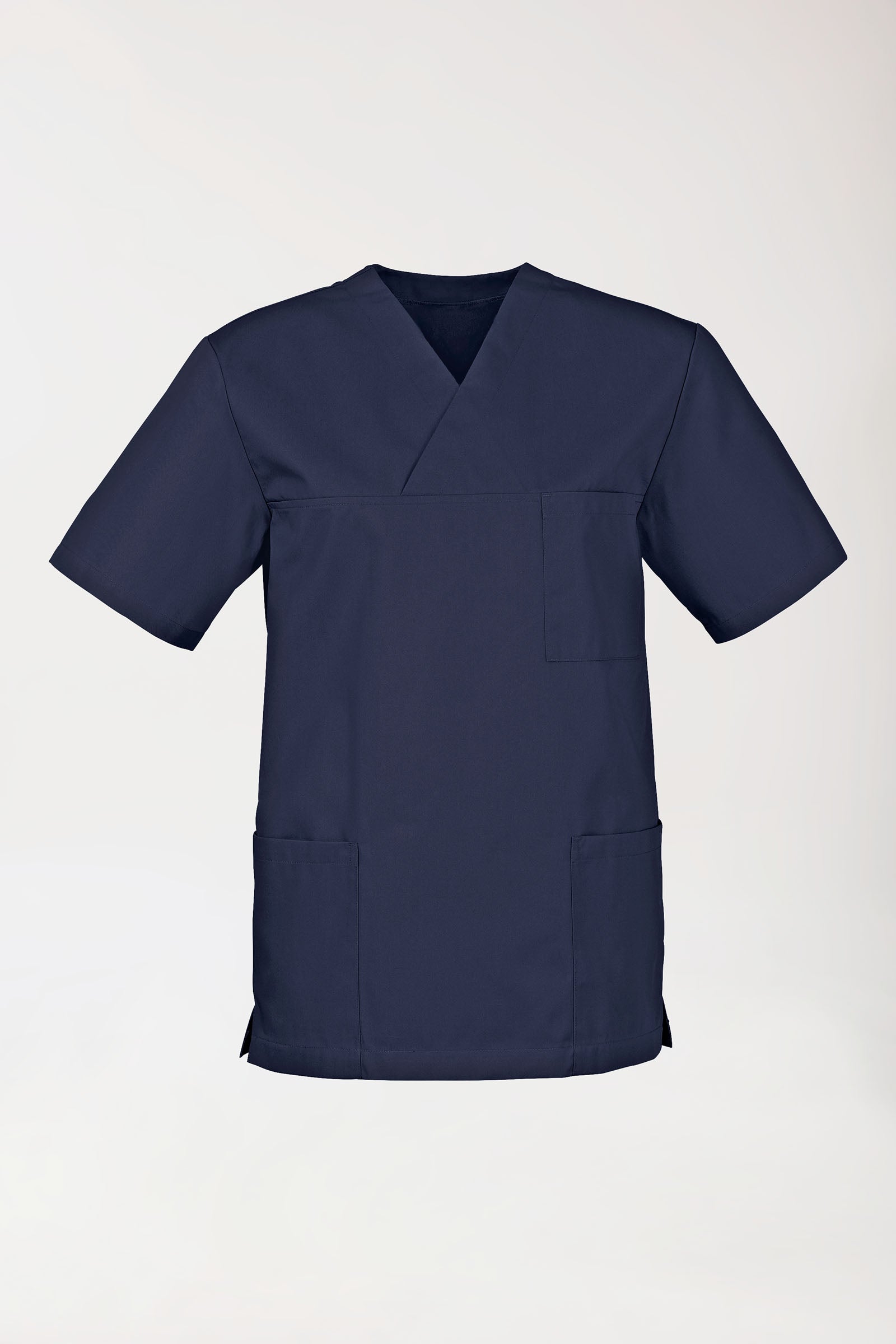 Stretch Schlupfkasack Herren - V-Ausschnitt navy, Vorderansicht 