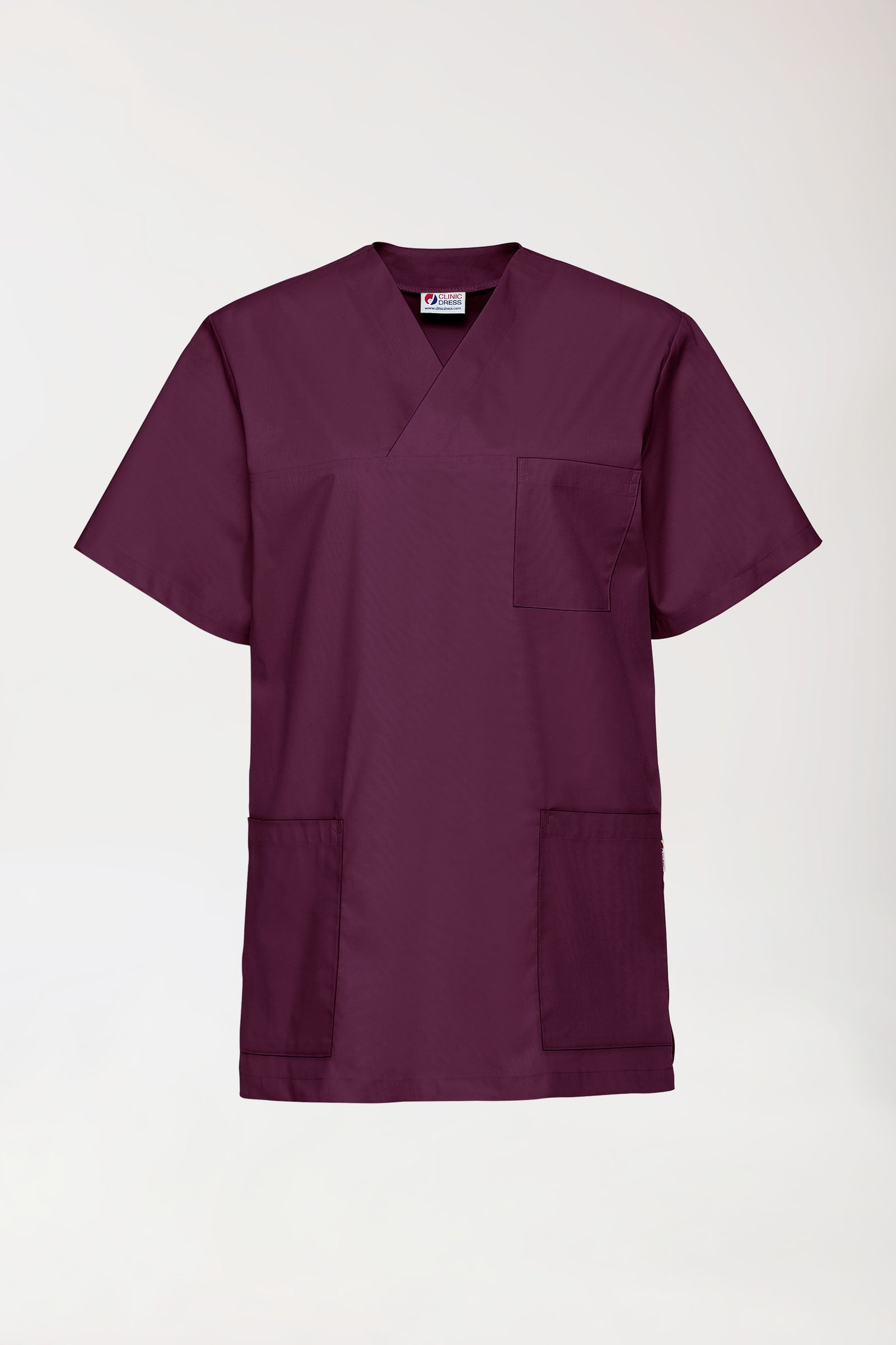 Stretch Schlupfkasack Unisex - V-Ausschnitt pflaume, Vue de face 