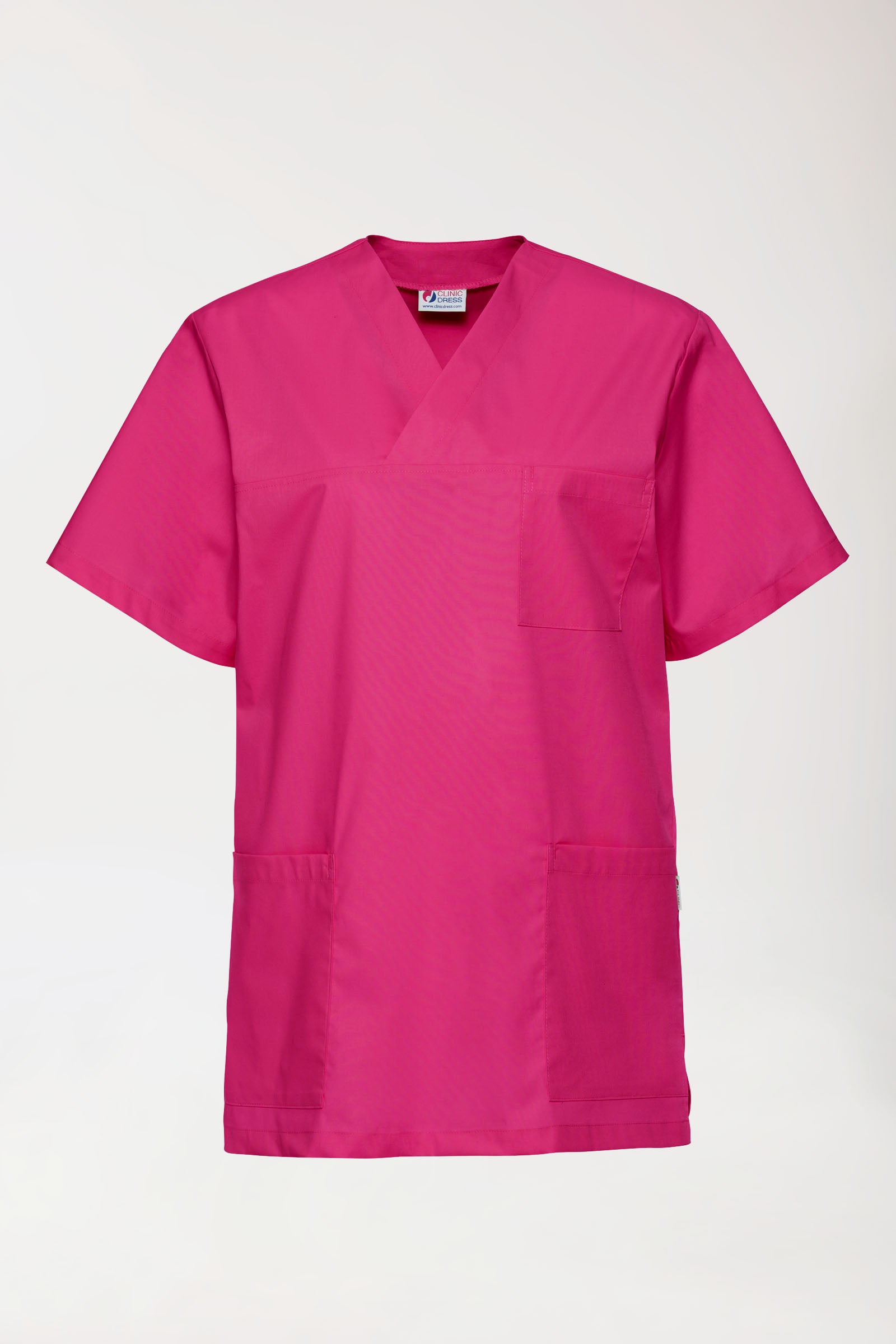 Stretch Schlupfkasack Unisex - V-Ausschnitt pink, Vorderansicht 