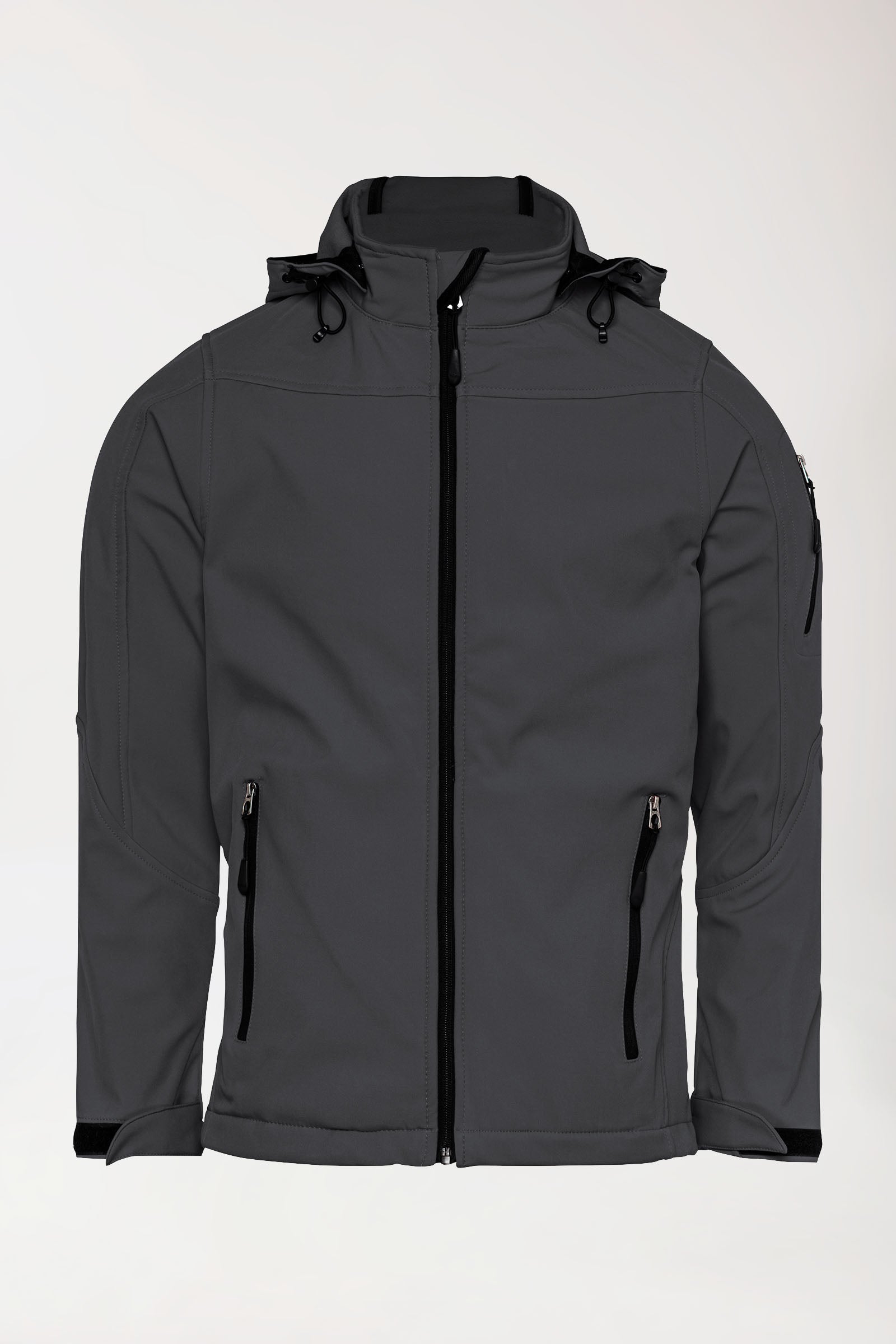 Softshell Jacken Unisex - mit Kapuze erzgrau, Vue de face 