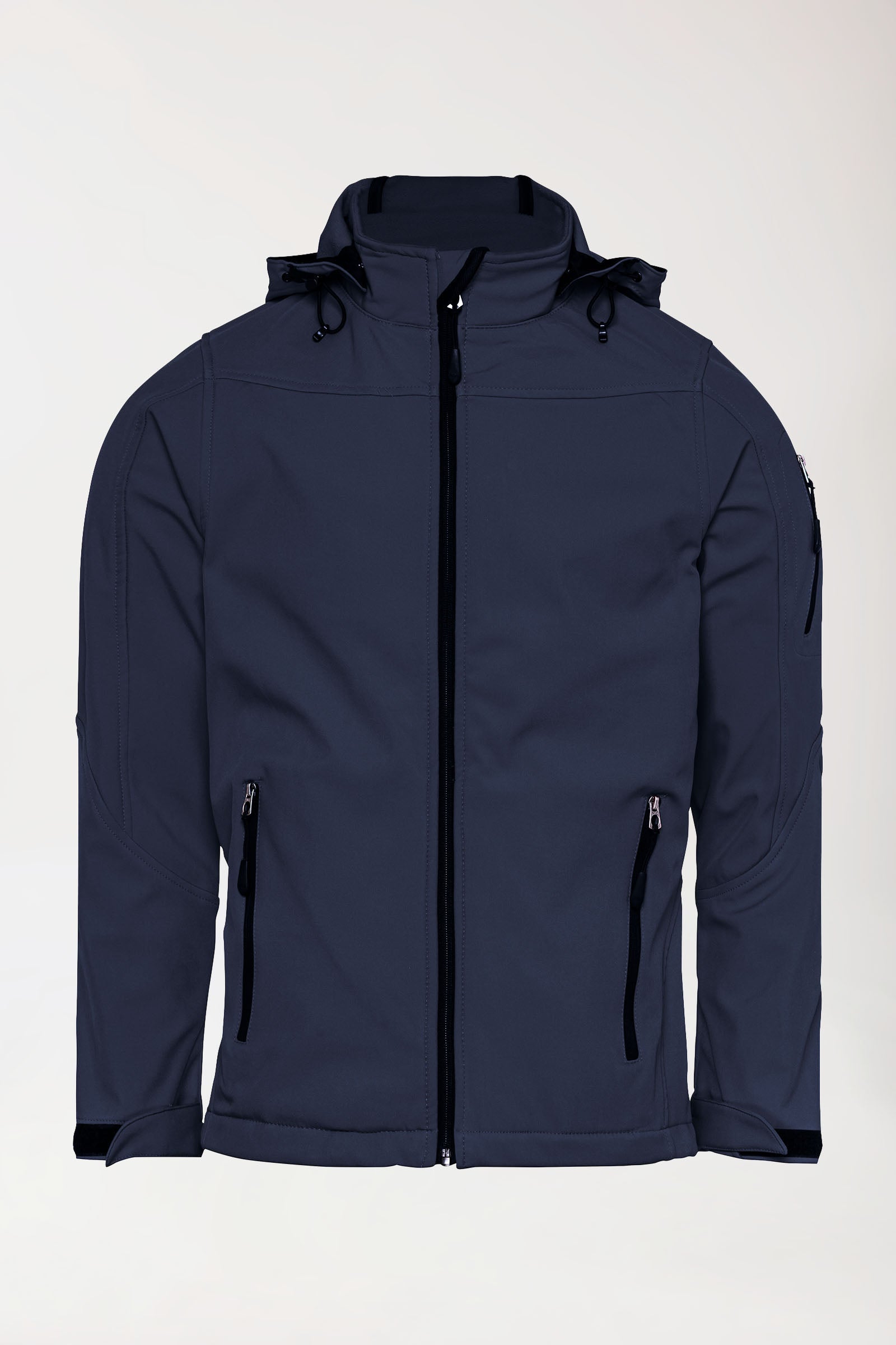 Softshell Jacken Unisex - mit Kapuze navy, Vorderansicht 