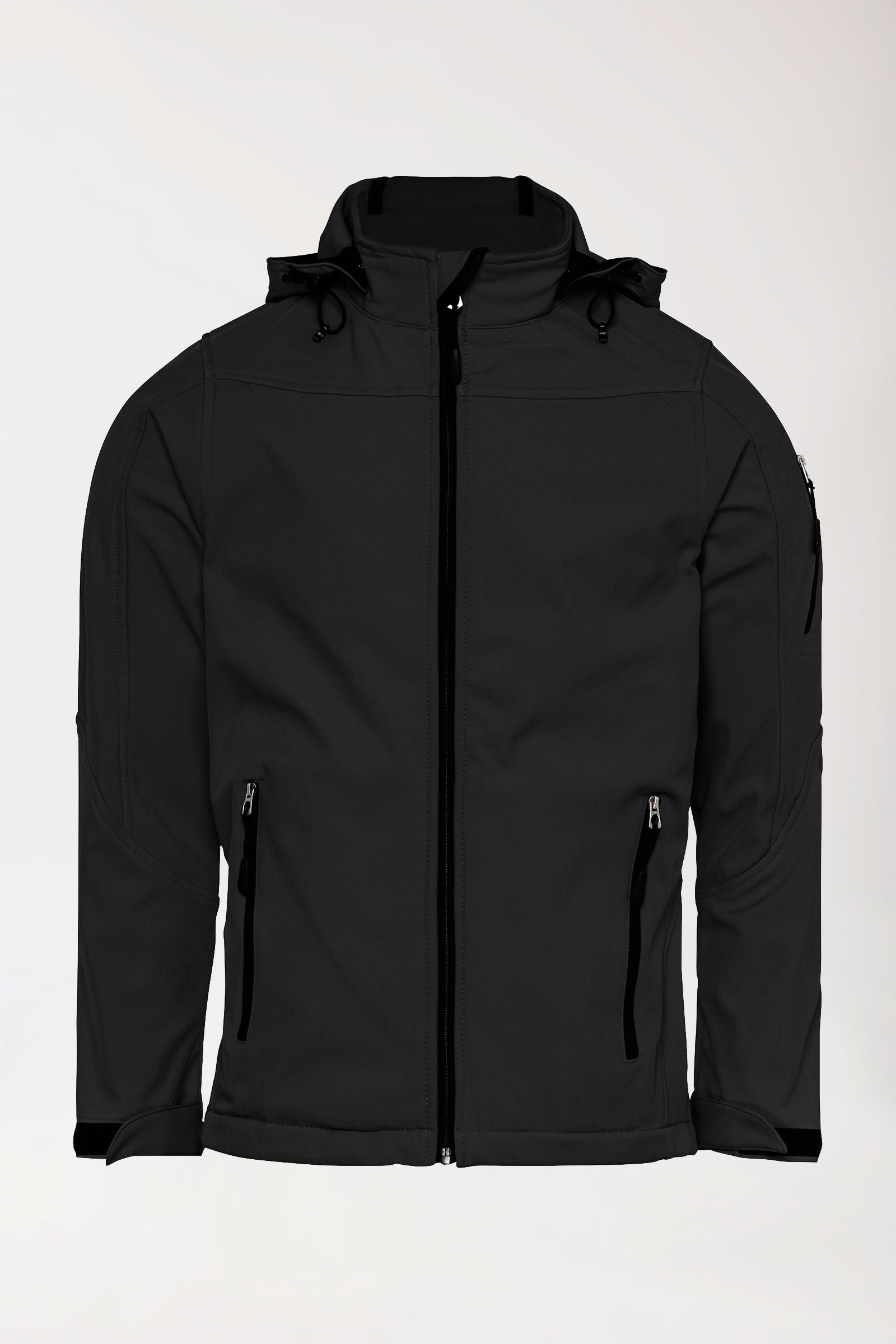Softshell Jacken Unisex - mit Kapuze schwarz, Vue de face 